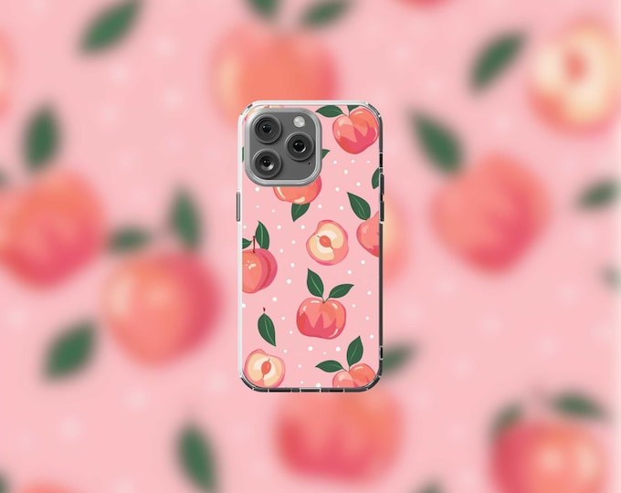 Cute Summer Peaches Clear MagSafe iPhone Case for iPhone 13-16 Models  Stylish Protection with Vibrant Peach Design