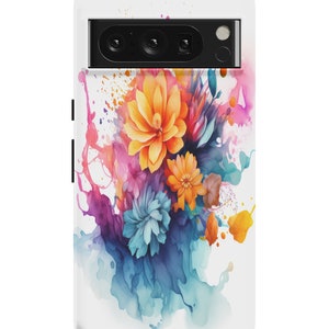 Blossoming Hues Watercolor Floral Case for Google Pixel 6, 6 Pro, 7, 7 Pro, 8, 8 Pro | Elegant Dual-Layer Protection