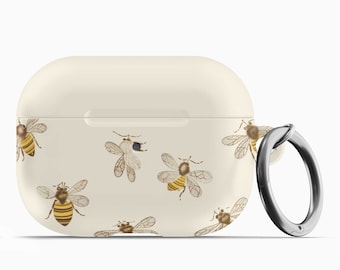 Honey Bee AirPod Case w/Keychain - Fits 1st 2nd Gen AirPods AirPod Pros