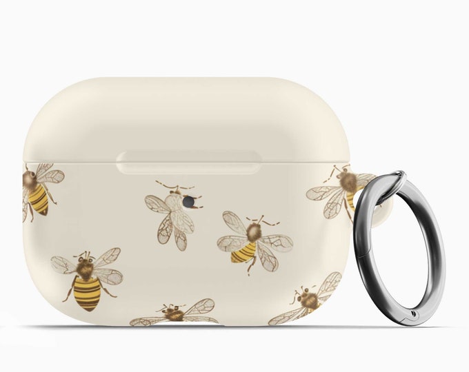 Honey Bee AirPod Case w/Keychain - Fits 1st 2nd Gen AirPods AirPod Pros