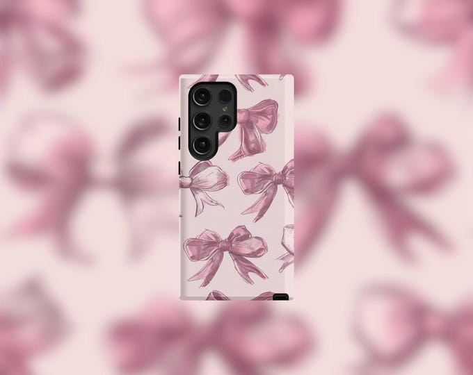 Pink Pastel Bows Samsung Tough Case - S22-S25 Series