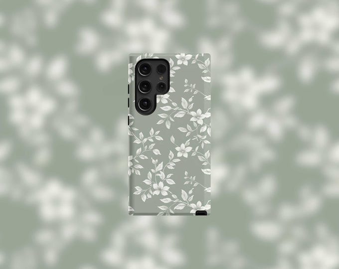 Sage White Jasmine Samsung Tough Case - S22-S25 Series