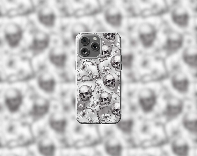 Skulls  Blooms MagSafe Clear iPhone Case for Models 13-16