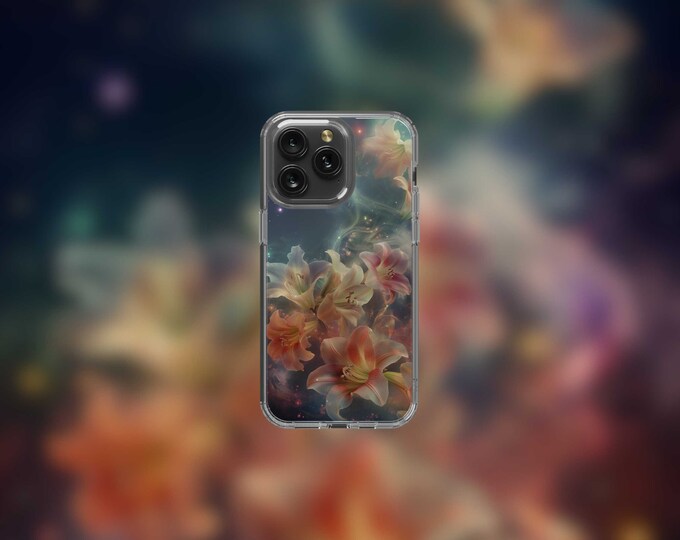 MagSafe Clear iPhone Case with Magical Flowers  Fits iPhone 12-15