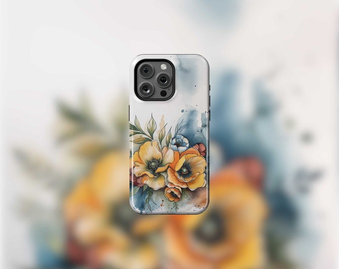 Watercolor Flora MagSafe Tough iPhone 12-15 Case