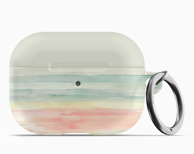 Soft Pastel Watercolor AirPod Case w/Keychain - Fits 1st 2nd Gen AirPods AirPod Pros