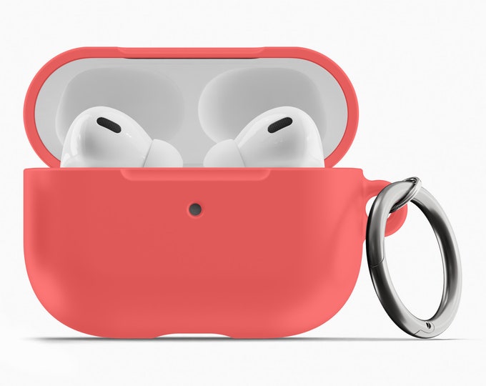 Premium Coral Red AirPod Case Durable & Scratch Resistant Fits 1st 2nd Gen AirPods AirPod Pros Matte Glossy Finish USA Made