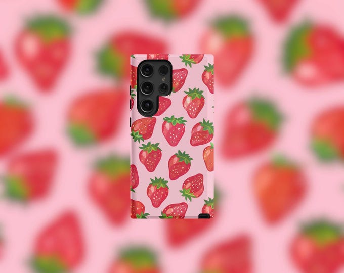 Girly Girl Strawberries Tough Case for Samsung Galaxy S22-S24 Series - Durable Stylish Protection