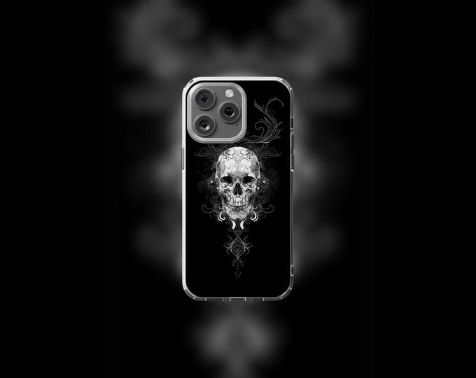Dark Skulls Clear MagSafe Case for iPhone 13-16