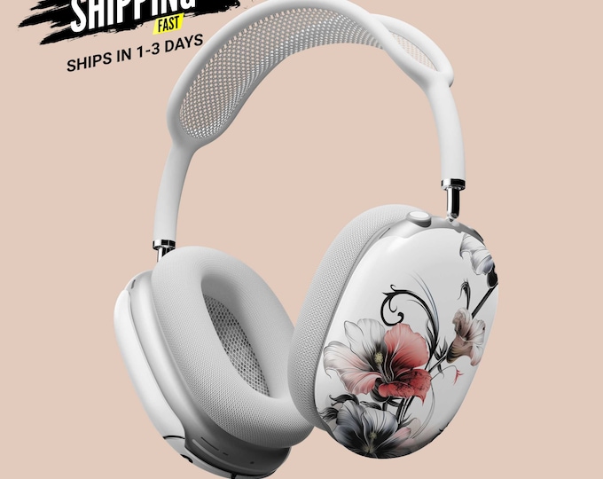 AirPods Max Headphone Covers | Monochrome Flowers | AirPods Max Case | AirPod Max Cover