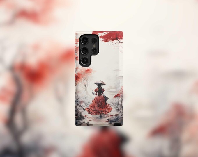 Red Toile Lady Samsung Tough Case - S23/S24/S25 Series, Matte/Glossy Finish