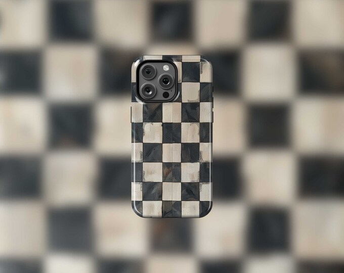 Checkered MagSafe Tough iPhone 12-15 Case