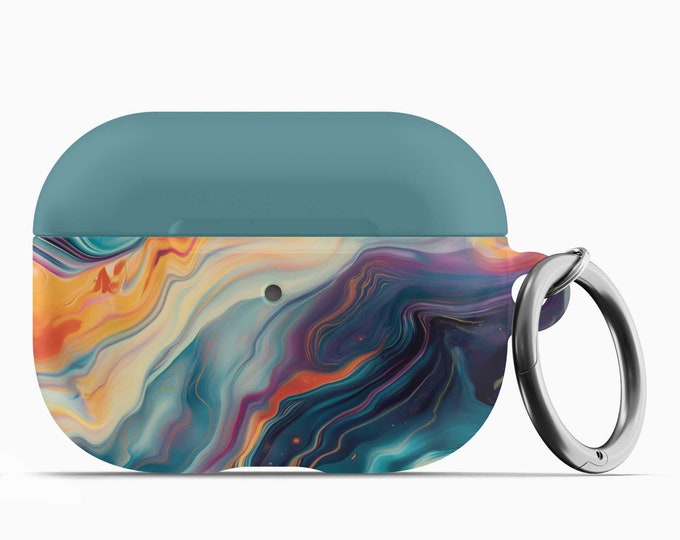 Vibrant Marble AirPod Case w/Keychain - Fits 1st 2nd Gen AirPods AirPod Pros