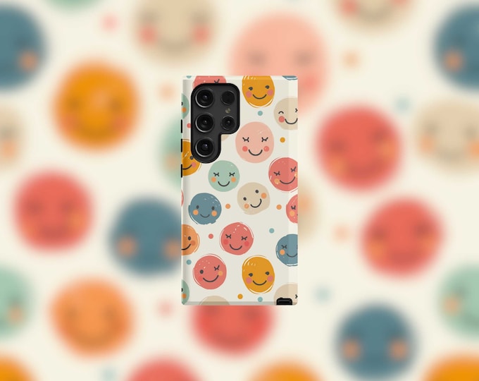 Cute Smiley Faces Samsung Tough Case - S22-S24 Series
