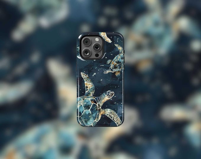 Navy Turtle MagSafe Tough iPhone 13-16 and 16e Case