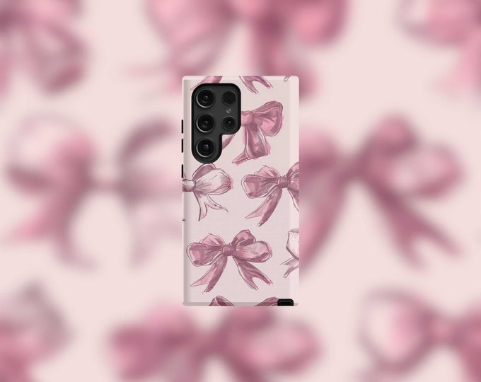 Pink Pastel Bows Samsung Tough Case - S22-S24 Series