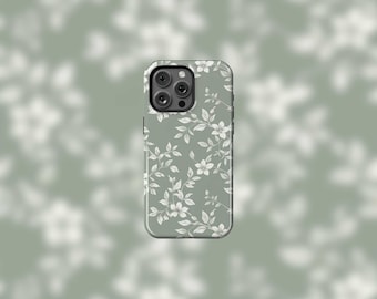 Sage White Jasmine MagSafe Tough iPhone 12-15 Case