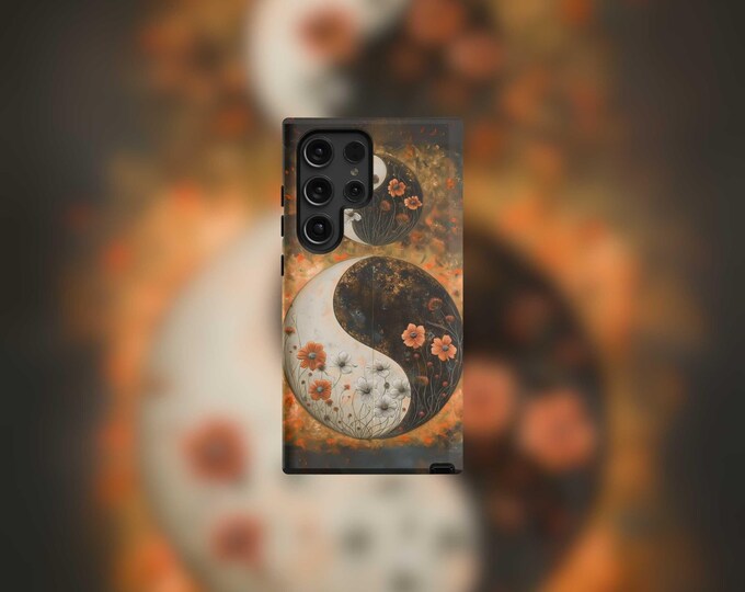 Floral YinYang Samsung Tough Case - S23/S24/S25 Series, Matte/Glossy Finish