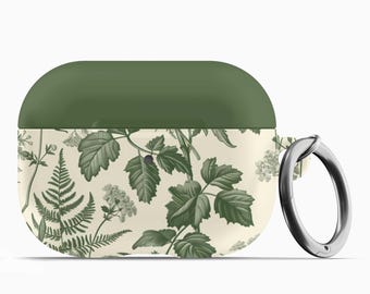 Green Botanicals AirPod Case  Keychain  Fits 1st 2nd Gen AirPods  AirPod Pros   Gift