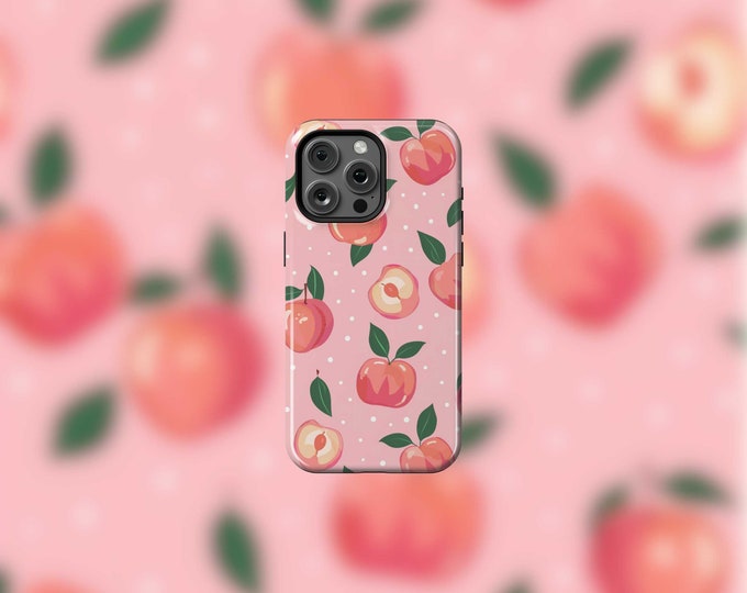 Cute Summer Peaches MagSafe Tough iPhone 12-15 Case