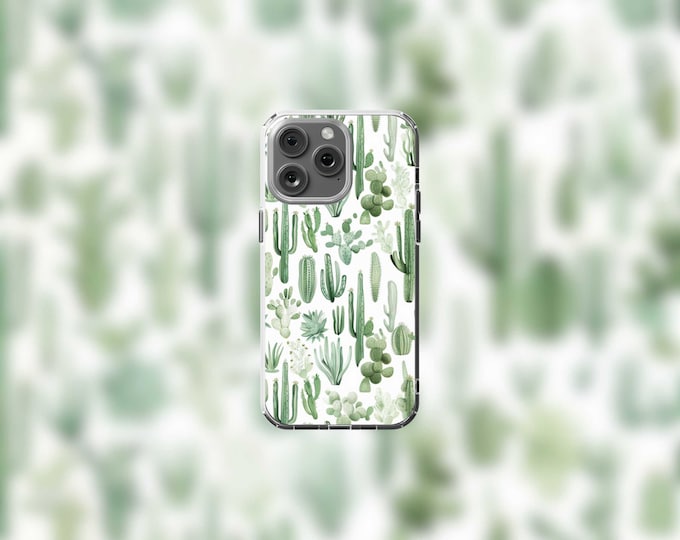 Desert Cactus MagSafe Clear iPhone Case  Fits iPhone 12-15  Stylish  Protective