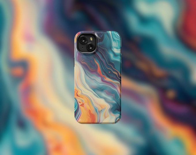 Vibrant Marble MagSafe Tough iPhone 12-15 Case | Scratch-Resistant, Dual-Layer Protection