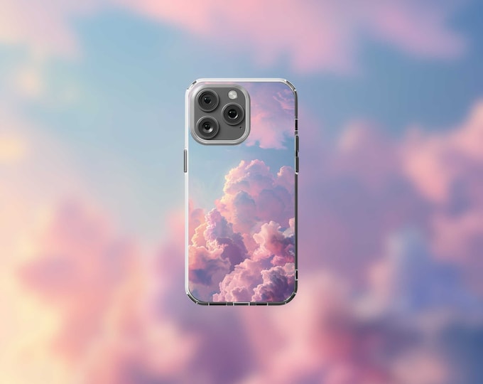 Euphoric Clouds Clear MagSafe Case for iPhone 12-15  Stylish  Durable Protection