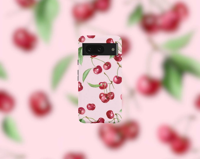 Summer Cherries Tough Phone Case For Google Pixel 9, 9 Pro, 9 Pro XL, 8, 8 Pro, 7, 7 Pro, 6, and 6 Pro