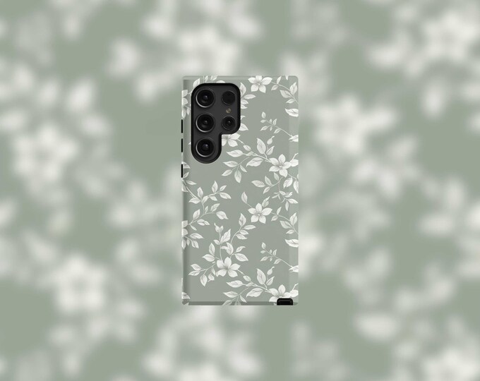 Sage White Jasmine Samsung Tough Case - S22-S24 Series