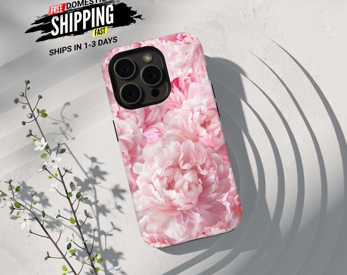 Blossomed Peonies iPhone 12-15 MagSafe Tough Case - Floral Design