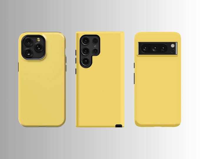 Yellow MagSafe Compatible Case for iPhone 14/15, Samsung S23/S24, Pixel 7/8 - Bright Dual-Layer Protection