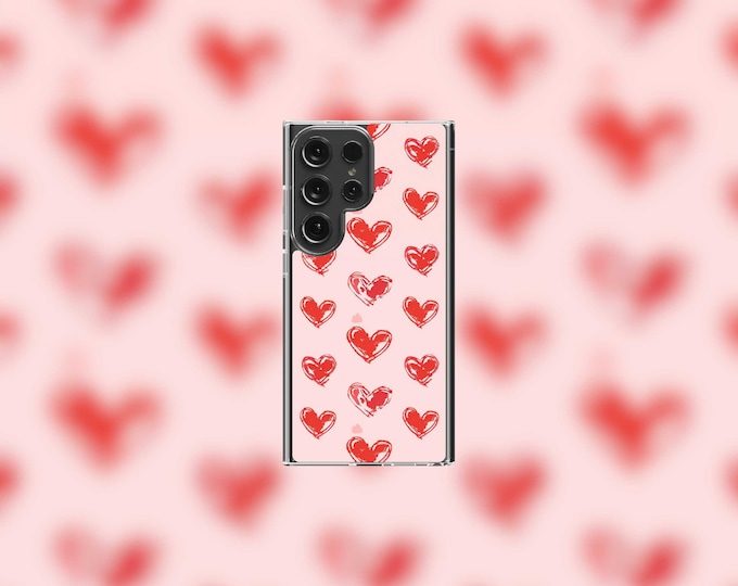 Red Hearts Samsung Clear Case - S22/S23/S24 Series