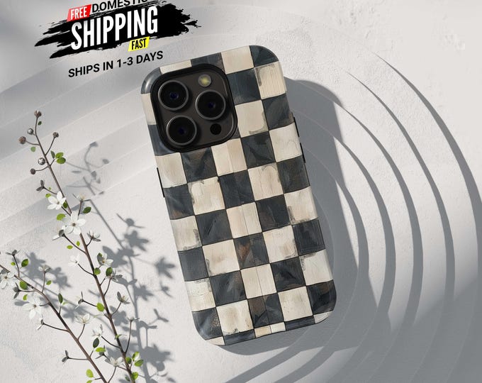 Checkered MagSafe Tough iPhone 13-16 and 16e Case