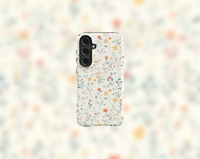 Cute Watercolor Flowers Samsung Tough Case - S22-S24 Series
