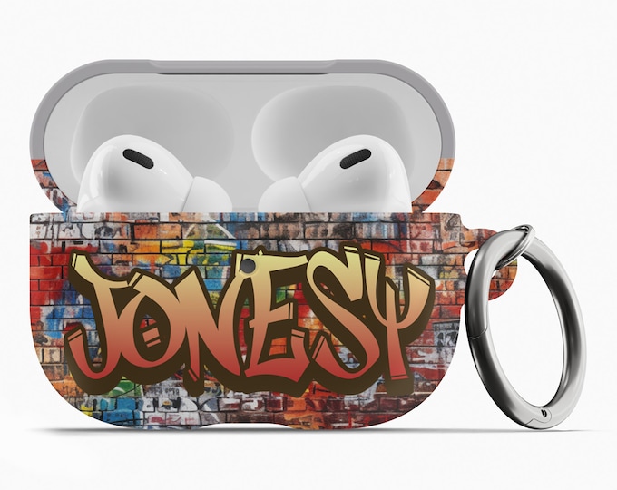 Custom Graffiti AirPod Case w/Keychain - Fits 1st 2nd Gen AirPods AirPod Pros