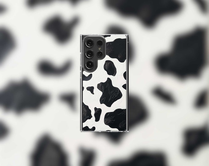 Cow Print Samsung Clear Case - S22/S23/S24 Series