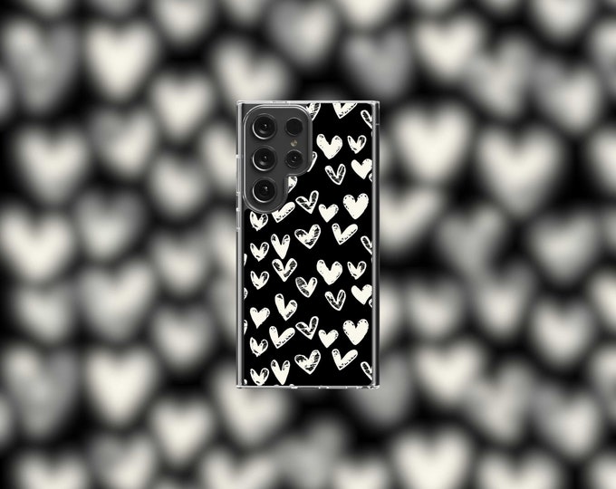 White Hearts Samsung Clear Case - S22/S23/S24 Series
