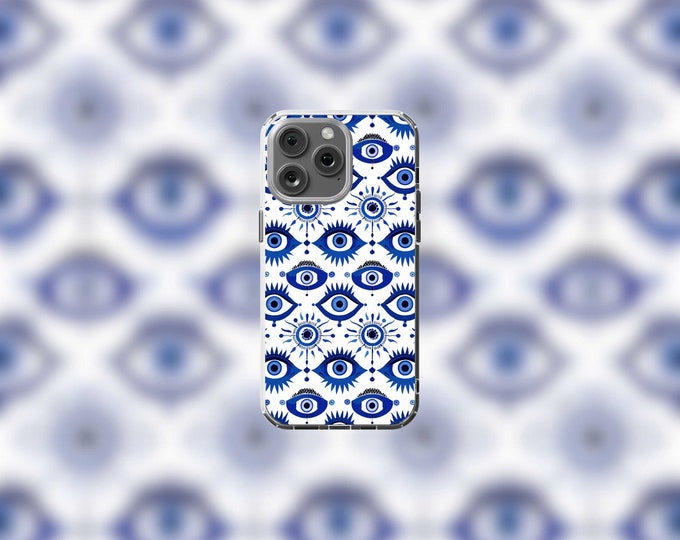 Blue Evil Eye MagSafe iPhone 12-15 Case  Stylish Clear Protection
