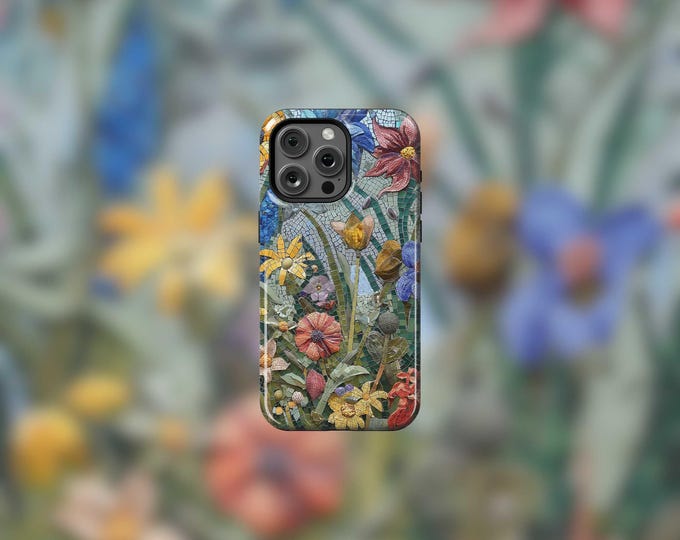 Botanical Mosaic MagSafe Tough iPhone 13-16 and 16e Case