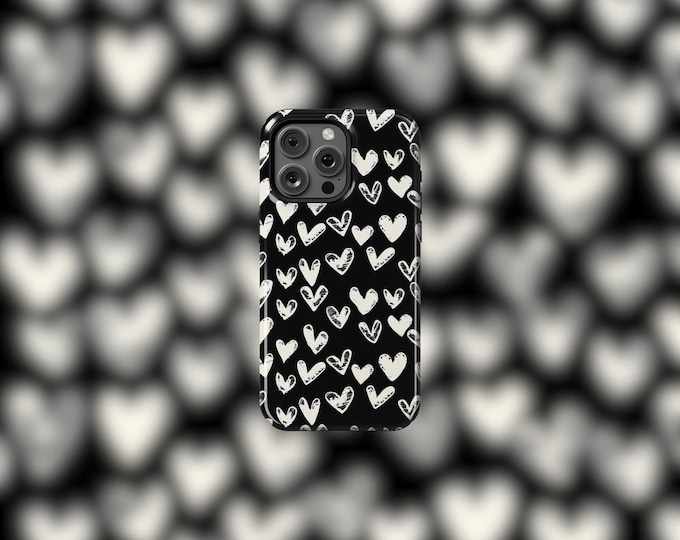 White Hearts MagSafe Tough iPhone 12-15 Case
