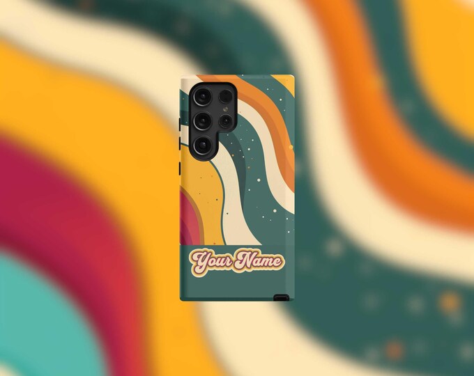 Retro Groovy Personalized Samsung Tough Case - S22-S25 Series