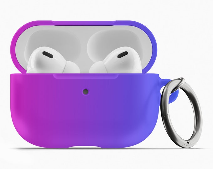 Ombre Pink to Blue Gradient AirPod Case - Scratch Resistant Fade-Proof Cover for 1st & 2nd Gen AirPods AirPod Pro