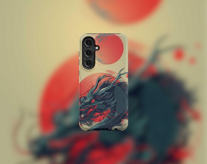 Crimson Moon Dragon Samsung Tough Case - S22-S25 Series