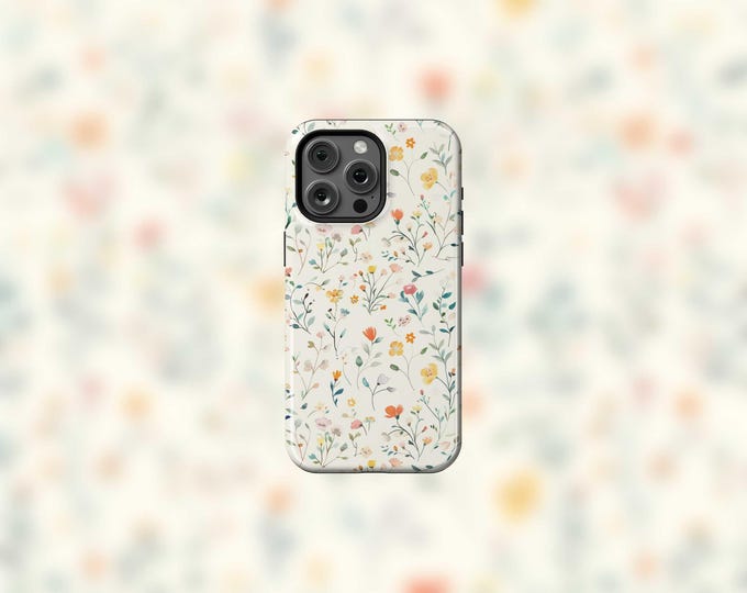 Cute Watercolor Flowers MagSafe Tough iPhone 13-16 and 16e Case