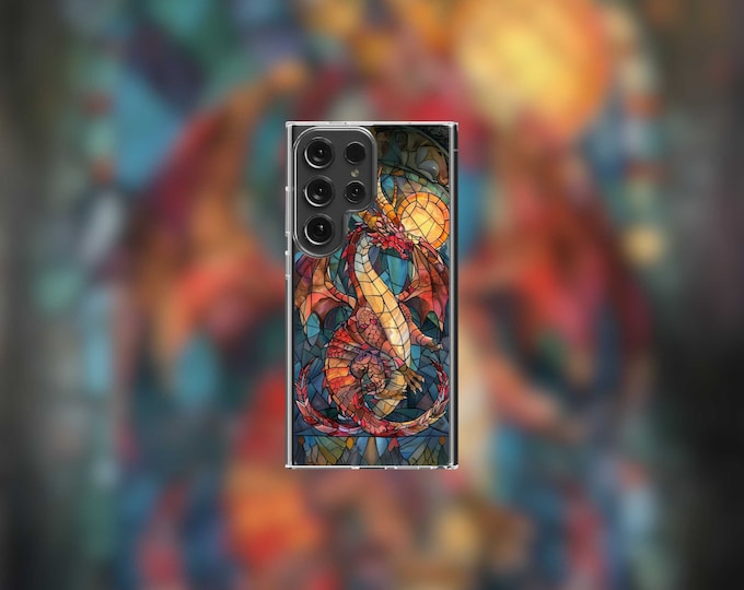 Stained Glass Dragon Samsung Clear Case - S22/S23/S24 Series