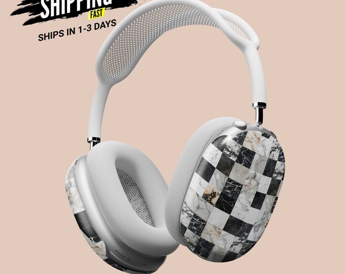 AirPods Max Headphone Covers | Checkered Marbled | AirPods Max Case | AirPod Max Cover