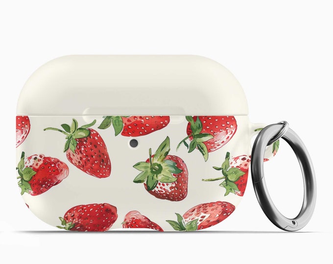 Summertime Strawberries AirPod Case w/Keychain - Fits 1st 2nd Gen AirPods AirPod Pros