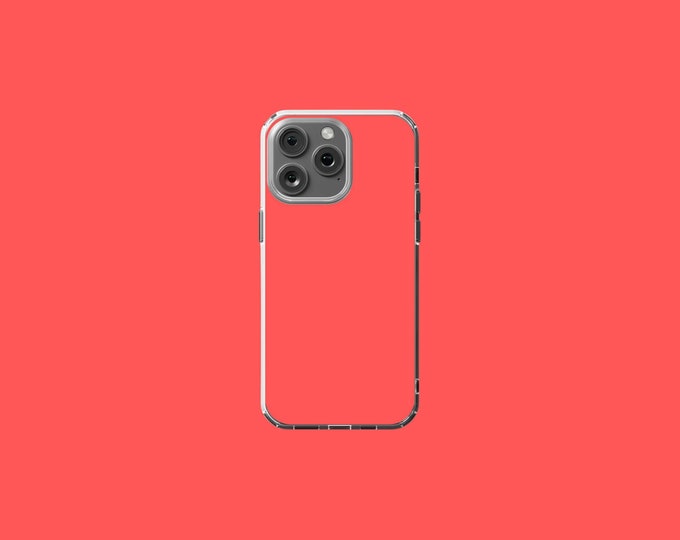 Coral Red Clear iPhone Case for MagSafe 12-15