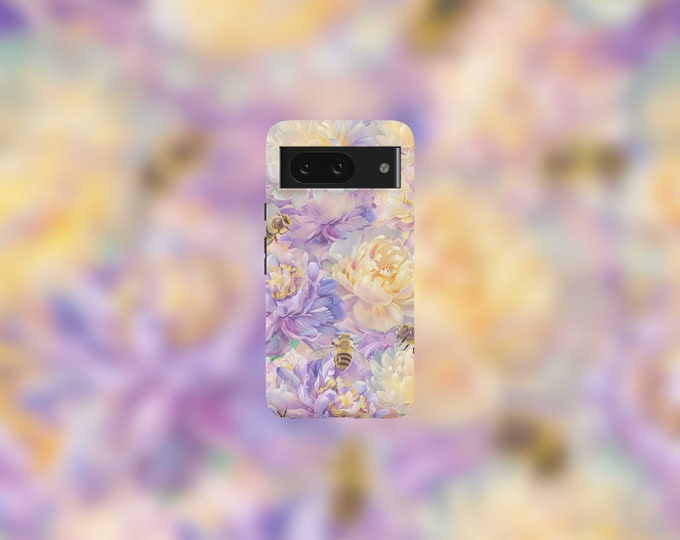 Floral Bee's Tough Phone Case For Google Pixel 9, 9 Pro, 9 Pro XL, 8, 8 Pro, 7, 7 Pro, 6, and 6 Pro