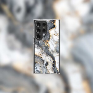 Marbled with Gold Details Samsung Clear Case - S22/S23/S24 Series
